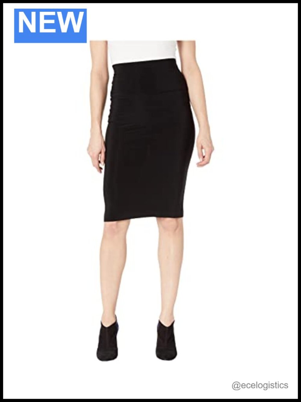 Norma Kamali Tube Skirt High Waisted Pull On Knee-Length